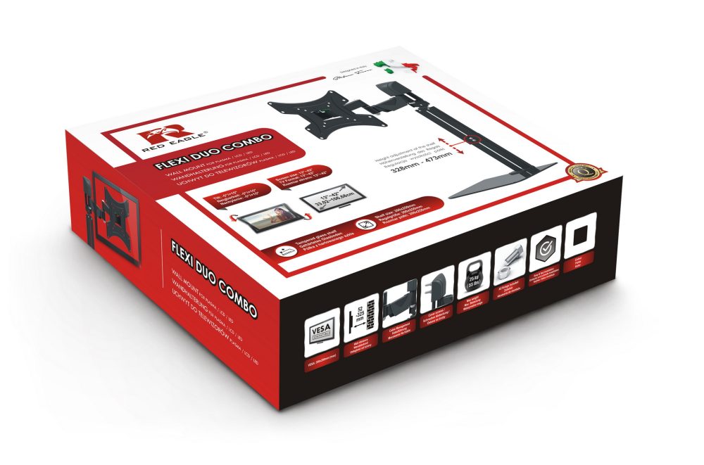 NOSAČ ZA LED AX Flexi Duo 13-42" + Staklena polica - Slika 3