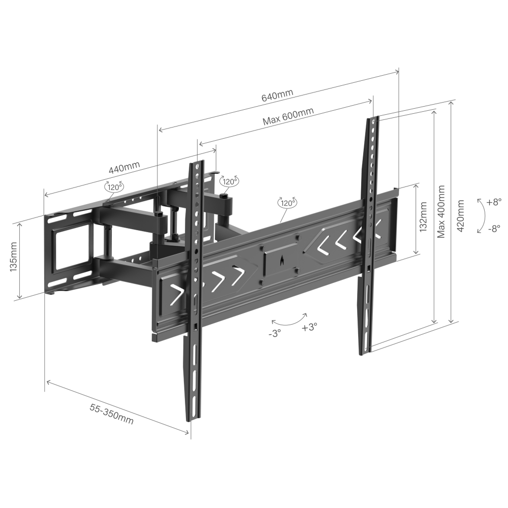 NOSAČ ZA LED Pivot 32-80" 2-Flexi Red Eagle - Slika 5