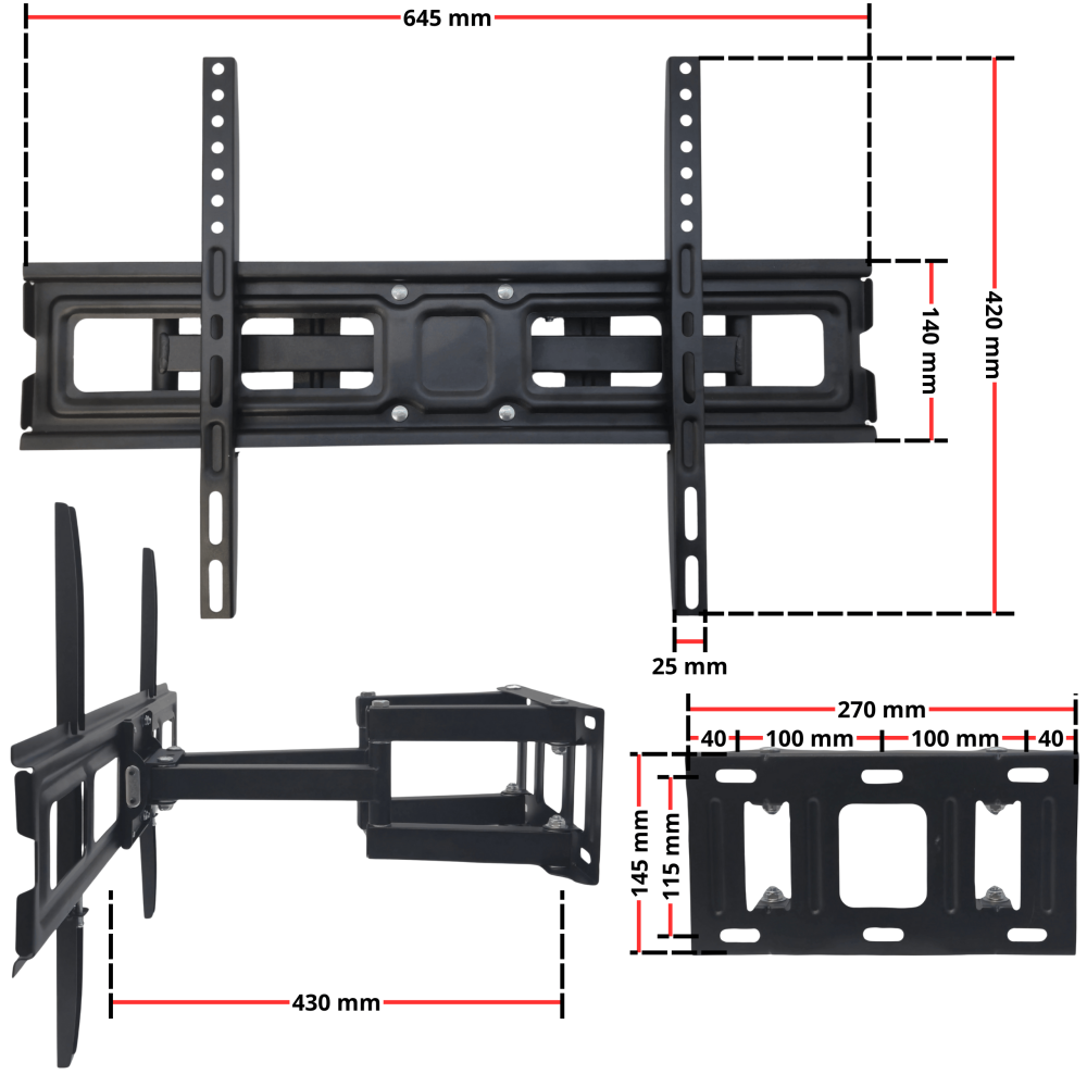 NOSAČ ZA LED Mount Pro 32-75" 2-Flexi Red Eagle - Slika 5